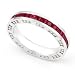 14k White Gold Channel set Ruby Eternity Band Ring