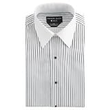 Tuxedo Shirt - White with Black Stripes/White Collar and Cuffs-Microfibre by Andrew Fezza