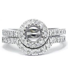 .50CT 14k White Gold Diamond Semi Mount Engagement Ring Setting G/H Color I1 clarity