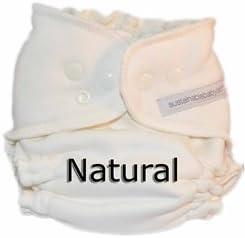 Sustainablebabyish Organic Bamboo Fleece Fitted Cloth Diaper - Medium - Natural