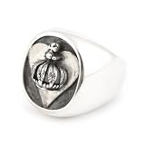 Crowned Heart Signet Ring in Silver