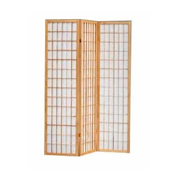 3-panel Natural Color Wood Shoji Screen / Room Divider