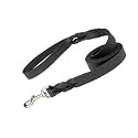 6 Ft x 1 In Genuine Leather Dog Lead - Black