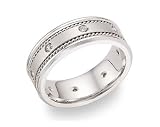 14K White Gold 1/4 Carat Diamond Wedding Band