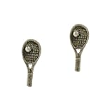 Sterling Silver Tennis Racket with Ball Post Earrings