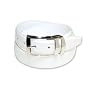 Crocodile Grain Embossed 30mm Genuine Bonded White Leather Belt with Silver Buckle