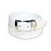 Apparel : Crocodile Grain Embossed 30mm Genuine Bonded White Leather Belt with Silver Buckle