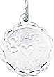 Sterling Silver Diamond-Cut Special Aunt Disc Charm