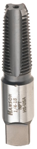 HSPT-1827 1/8-27 NPT High Speed Steel 4 Flute Ground Thread Pipe Tap for 1/8 Pipe