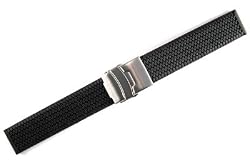 Men's Rubbertech (TM) Silicone Rubber&nbsp; Watchband Stainless Steel Deployment Buckle 20mm Adjustable Length