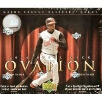 2006 Upper Deck Ovation Baseball Cards Unopened Hobby Pack (5 cards per pack, 1 Spotlight Signature Autograph, 1 Ovation Apparel Jersey Card & 1 #ed Rookie in EVERY BOX!)