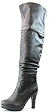 Women's Knee High Rider Foldable Comfortable Mid Calf Cowboy Riding Boots Fashion Shoes