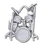Drum Kit Solid Sterling Silver Charm