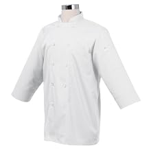 Chef Works JLCL-WHT-3XL Basic 3/4 Sleeve Chef Coat, White, 3XL