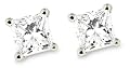 Certified Platinum, Princess-Cut, Diamond 4-Prong Stud Earrings (1 cttw, G-H Color, VS2 Clarity)