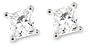 Certified Platinum, Princess-Cut, Diamond 4-Prong Stud Earrings (2 cttw, G-H Color, VS2 Clarity)