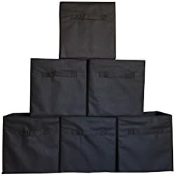 Brown Soft Sided Storage Boxes - 6 Pack Made of Durable Fabric to Last a Lifetime Great for Home Office or Apartment. These work well in Kitchens, Living Rooms, Laundry and Dorm Rooms