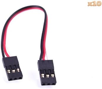 HOSdog 10pcs x 3Pin Male To Male Servo Extension Lead Wire Cable (10cm, Set of 10 Pcs)