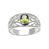 7x5MM 0.90 CT Peridot Ring In Sterling Silver (Available In Sizes 6 - 9)