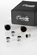 Cufflinks and Studs Black circular enamel with octagon edge