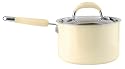 KitchenAid Gourmet Essentials Hard-Base Ceramic Non-stick Saucepan, 16 cm, Almond