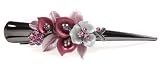 Pink Scarlett Flower Crystal Alligator Clip