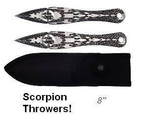 2pc Scorpion Spinning Throwing Knives Blade Throwers Set