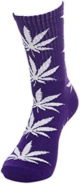 FBNYC Plant Marijuana Crew Socks (Purple White)
