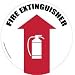 InSite Solutions IN-12-517I-V Vinyl Self Adhesive Floor Sign, "FIRE EXTINGUISHER" 17-1/2" Diameter