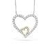 14K Two-Tone Gold Diamond Heart Pendant
