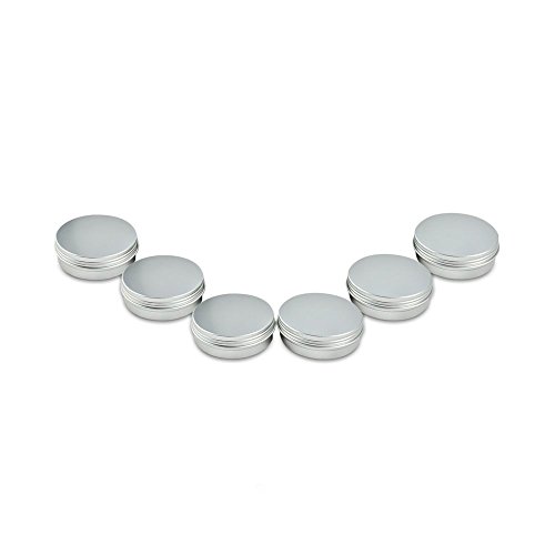Houseables Aluminum Tin Jars, 4 Oz, 120 ML Gram Jar, Cosmetic Sample Tins Empty Container, Round Pot Screw Cap Lid, Small Ounce for Lip Balm, Make Up, Eye Shadow, Powder, Gems, Beads