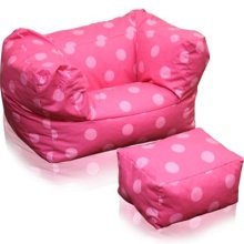 Junior Arm Chair & Ottoman in Oxygen Pink Finish by American Furniture Alliance