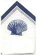 Durable Hand Woven 100% Cotton Silk Screen Print Nautical Sea Shell Napkins 22x22 Inches Set of Six
