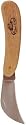 Folding gardener's pruning knife with stainless steel blade and ashwood handle