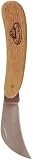 Folding gardener's pruning knife with stainless steel blade and ashwood handle