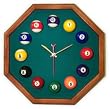 13in Octagon Billiard Clock Mahogany & Dark Green Mali Felt