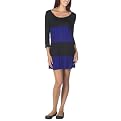 Juniors' Xhilaration® 3/4-Sleeve Tiered Baby Doll Dress - Blue Colorblock