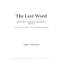 The Lost Word (Webster's Turkish Thesaurus Edition)