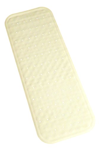 Bath Mat - Best for Tubs and Showers - Non Slip Natural Rubber - PVC and Odor FREE - Large Extra Long Bath Mat - Safe Secure and Non Skid Surface for Baby, Kids and Elderly - White, Blue, Green and Natural - Buy Your Favorite Color - Guaranteed, Natural