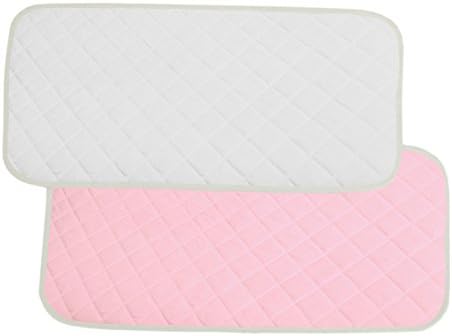 Bamboo Changing Pad Liners Waterproof Washable ♦ Protector For Diaper Change Pad ♦ Travel Changing Mat ♦ 2 pieces ♦ (Pure White and Baby Pink)