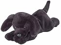 Plush Floppy Black Lab 7"