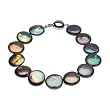 Sterling Silver Black Freshwater Cultured Coin Pearl Bracelet - 7.75''
