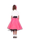 Hip Hop 50s Shop 7 Piece Child Poodle Skirt Outfit, Size 8 Hot Pink