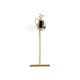 Black Coral Tie Tack In 14k Yellow Gold