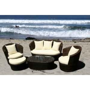 Dana Point Collection - 5 Piece Patio Furniture Outdoor Wicker Garden Set