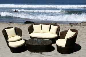 Dana Point Collection - 5 Piece Patio Furniture Outdoor Wicker Garden Set