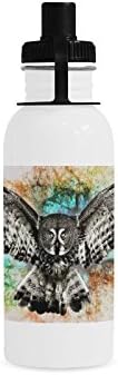 Ccaann Owl Flying Aluminum Sports Water Bottle