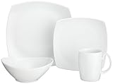 10 Strawberry Street Aurora White Square 16-Piece Dinnerware Set