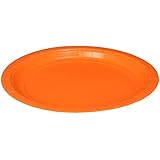 Amscan AMI 650013.05 Amscan Orange Big Party Pack Dinner Plates (50 Count), 9-Inch, 1, orange