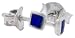 Very Tiny Square Natural Lapis Stud Earrings 1/8